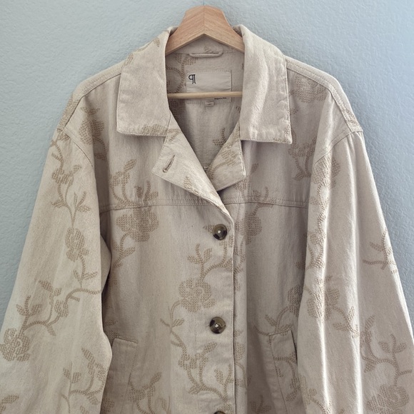 Anthropologie Pilcro Oversized Embroidered Button Down Jacket - Picture 8 of 16